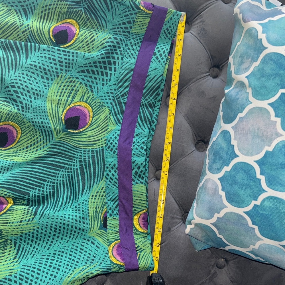 One of a kind Gala Peacock Feather Print Skirt - Picture 8 of 10
